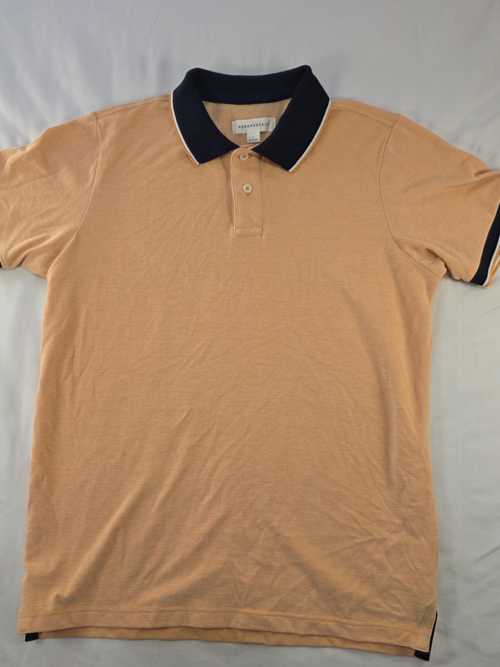 Aerepostale  Peach Polo with Navy & White Trim For Men